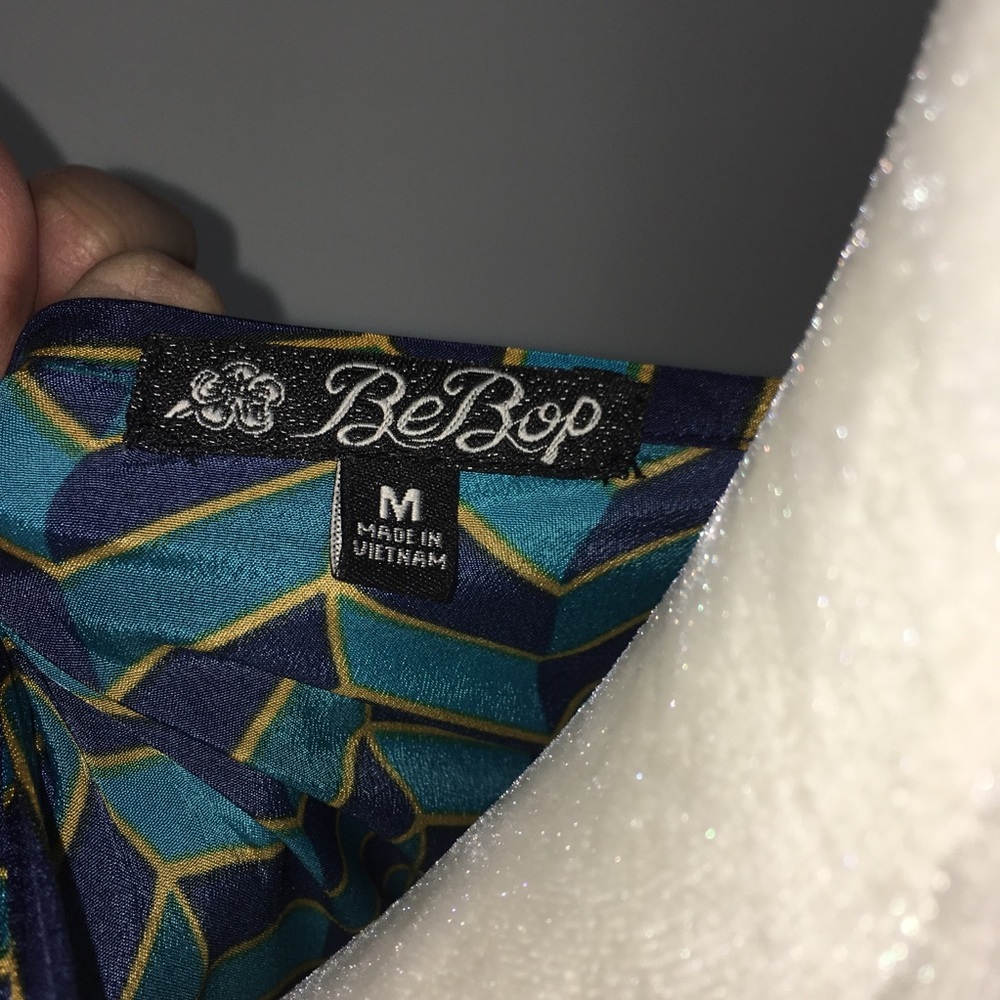BeBop Teal & Green Chevron Printed Dress - Picture 5 of 5